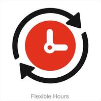 flexible horas y hora icono concepto vector