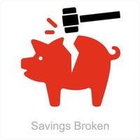 Savings Broken and finance icon concept vector