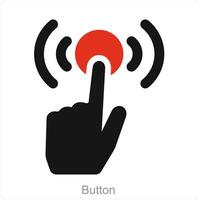 Button and finger icon concept vector