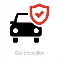 Car Protection and car insurance icon concept vector