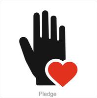 Pledge and heart icon concept vector