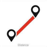 Distance and pin icon conncept vector