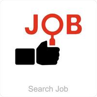 Search Job and job icon concept vector