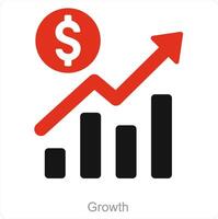 Growth and finance icon concept vector