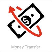dinero transferir y dinero intercambiar icono concepto vector