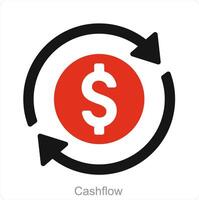 Cashflow and cash icon concept vector