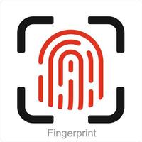 Fingerprint and scanning icon concept vector