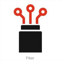 fibra y cable icono concepto vector