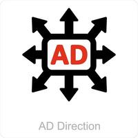 Ad Directions and direction icon concept vector