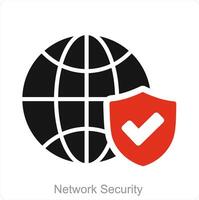 Network Security and globe icon concept vector