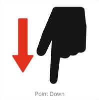 Point Down and way icon concept vector