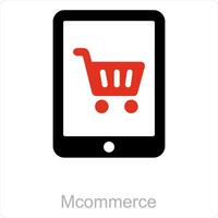 Mcommerce and ecommerce icon concept vector