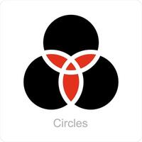 circles and intersection icon concept vector