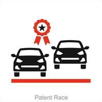 Patent Race and car icon concept vector