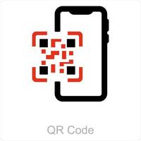 qr código y móvil icono concepto vector