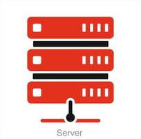 Server and database icon concept vector