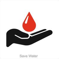 Save Water and water preservation icon concept vector