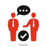 Debate and discuss icon concept vector