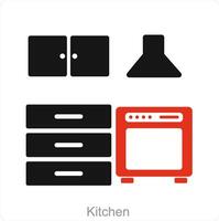 Kitchen and counter icon concept vector