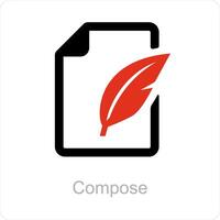 compose and edit icon concept vector