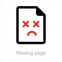 missing page and file icon concept vector
