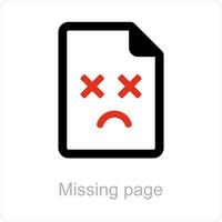 missing page and file icon concept vector