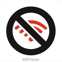 Wifi error y Wifi icono concepto vector