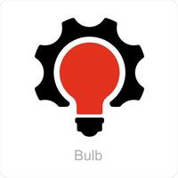 bulbo y innovación icono concepto vector