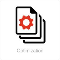 optimization and gear icon concept vector