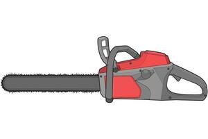 Chainsaw isolated illustration, vector art, Chainsaw vector, petrol chain saw, modern chainsaw, art concept, vector.