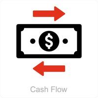 Cash Flow and money flow icon concept vector