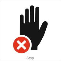 Stop and hand icon concept vector