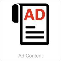 Ad Content and ad icon concept vector