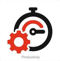 Productivity and gear icon concept vector