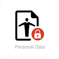 personal data and protection icon concept vector