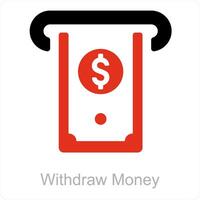 Withdraw Money and atm card icon concept vector