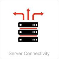 server connectivity and Big data icon concept vector