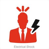 Electrical Shock and shock icon concept vector