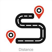 Distance and location icon concept vector