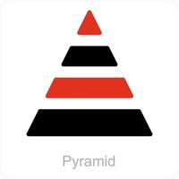 Pyramid and diagram icon concept vector