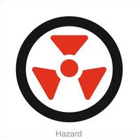 Hazard and biohazard icon concept vector