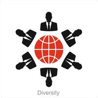 diversidad y combinar icono concepto vector