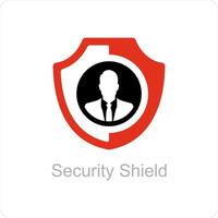 security shield and security icon concept vector