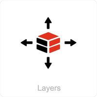 layers and Big data icon concept vector