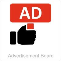 Advertisement Board and ad board icon concept vector