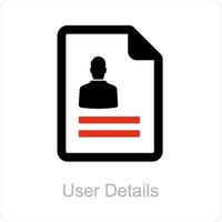 user details and account icon concept vector