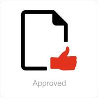 approved and document icon concept vector