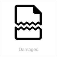 damaged and broken icon concept vector