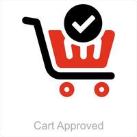 Cart Approved  and cart approval icon concept vector