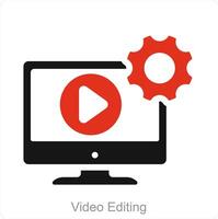 Video Editing and edit video icon concept vector